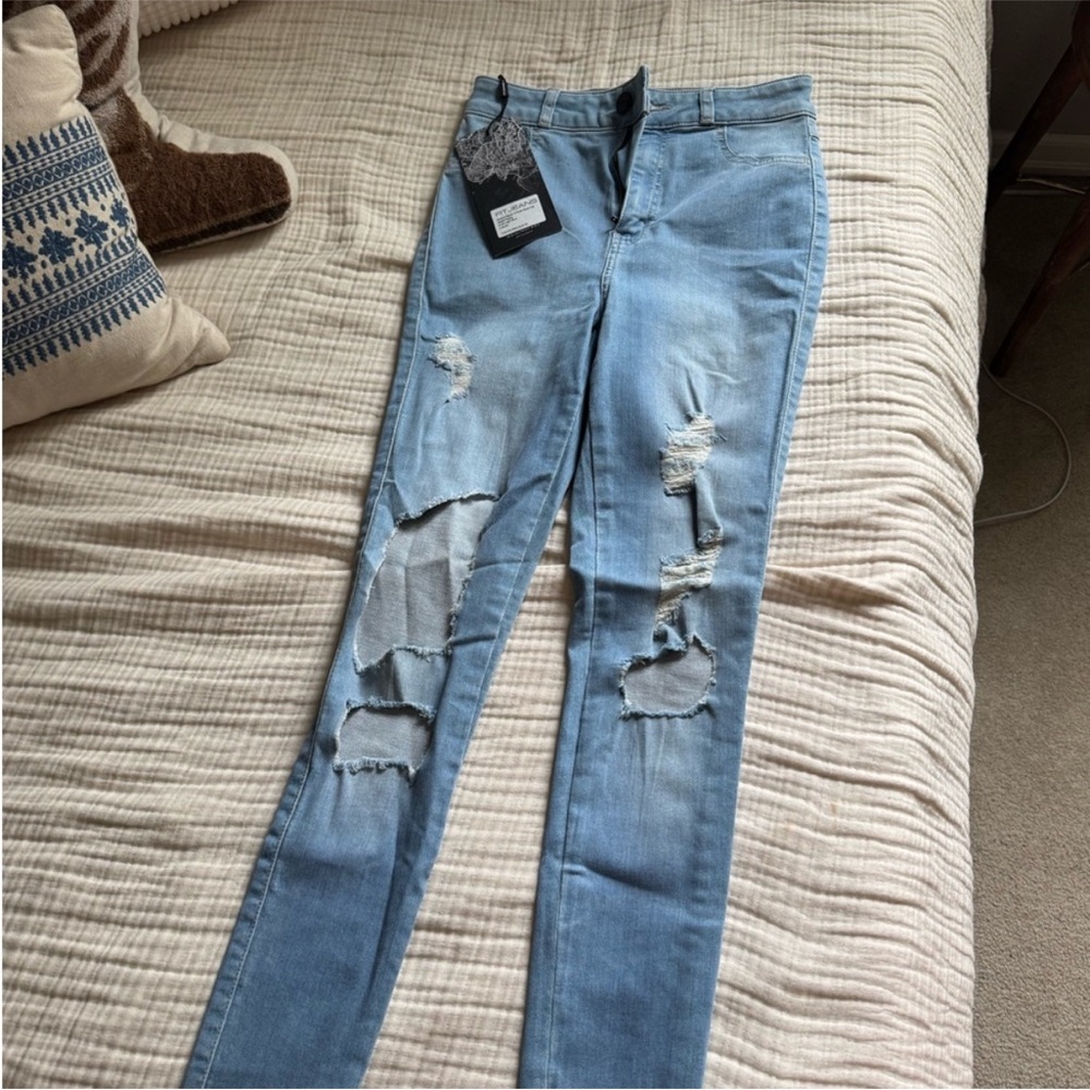 FITJEANS Light Blue Distressed Skinny Jeans